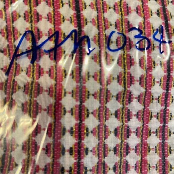 Halogen Tweed Textured Skirt Fuchsia Red Gold Abstract Lined Back Zip Size 14 - Picture 9 of 9